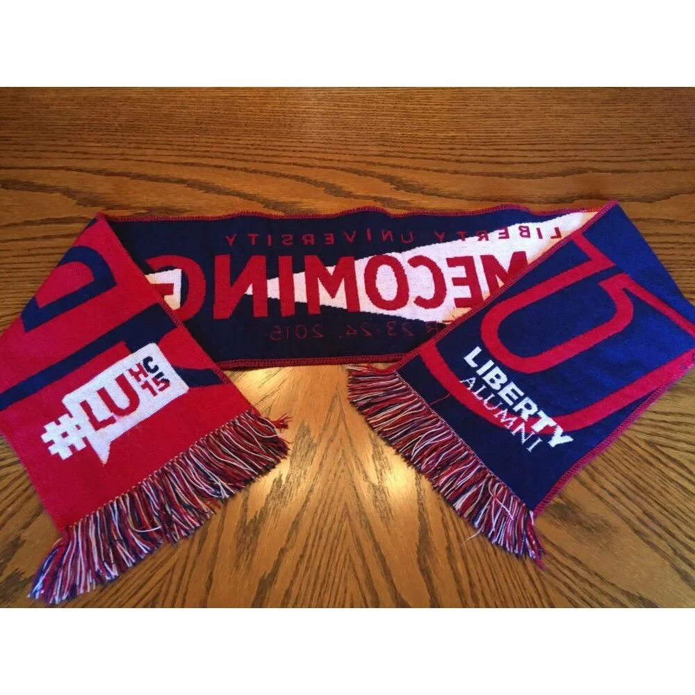 Liberty Flames Home Coming Scarf Sparky Football Red White Blue LU University